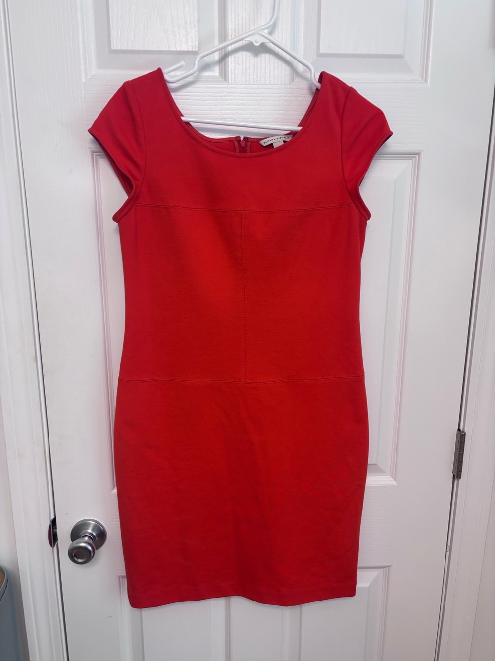 Banana Republic Red Cap-Sleeve Sheath Dress